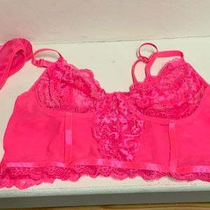 Bright pink bra and pantie set